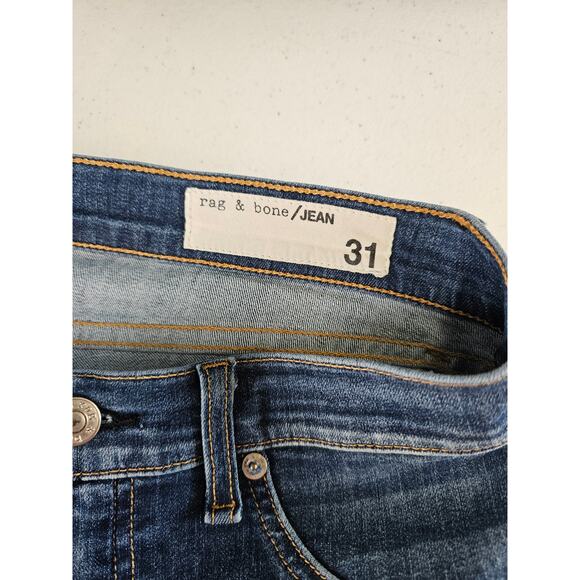 Rag & Bone Womens Sz 31 Capri Length Skinny Blue Jeans Medium Wash - Picture 6 of 6